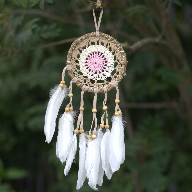 Pastel Roze Macramé Dromenvanger - 12cm (Mixed Kleuren)