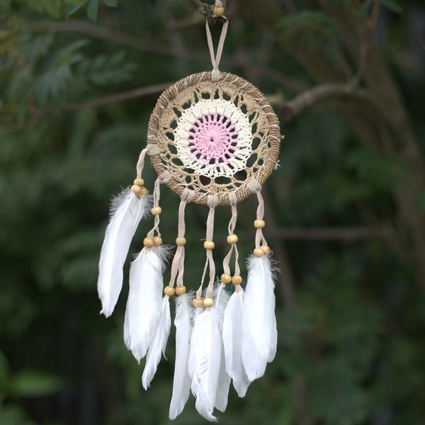 Pastel Roze Macramé Dromenvanger - 12cm (Mixed Kleuren)