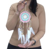 Pastel Blauw Macramé Dromenvanger - 12cm (Mixed Kleuren)