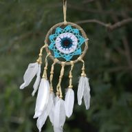 Pastel Blauw Macramé Dromenvanger - 12cm (Mixed Kleuren)