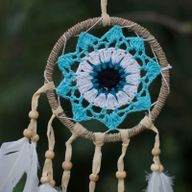 Pastel Blauw Macramé Dromenvanger - 12cm (Mixed Kleuren)