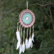 Pastel Roze Macramé Dromenvanger - 16cm (Mixed Kleuren)
