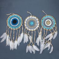 Pastel Blauw Macramé Dromenvanger - 16cm (Mixed Kleuren)