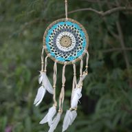 Pastel Blauw Macramé Dromenvanger - 16cm (Mixed Kleuren)