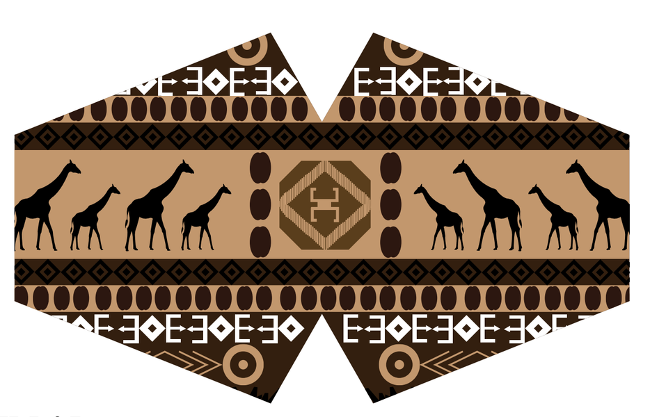 Herbruikbare Modieuse Gezichtsmaskers - Afrikaanse Stam (Volwassen)