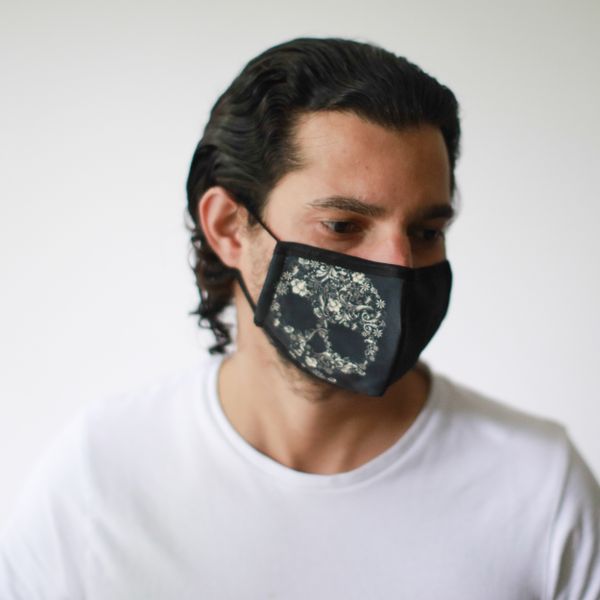 Herbruikbare Modieuse Gezichtsmaskers - Bloemen Schedel (Volwassen)