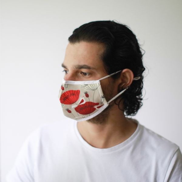 Herbruikbare Modieuse Gezichtsmaskers - Oosterse Papavers (Volwassen)