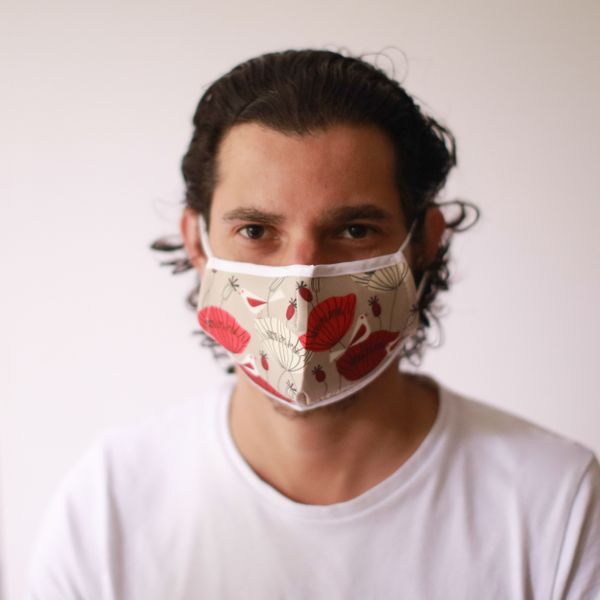 Herbruikbare Modieuse Gezichtsmaskers - Oosterse Papavers (Volwassen)