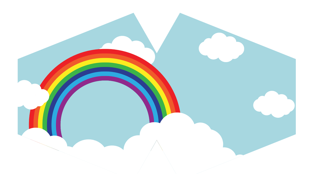 Herbruikbare Modieuse Gezichtsmaskers - Regenboog (Volwassen)