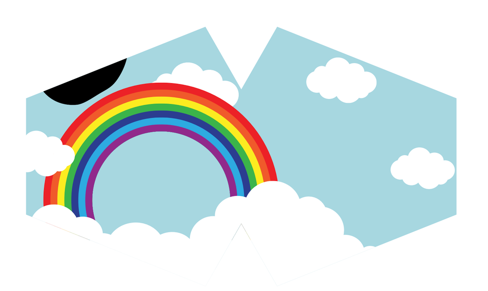 Herbruikbare Modieuse Gezichtsmaskers - Regenboog (Kinderen)