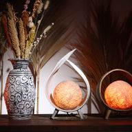 Natuurlijke Kokos Blad Lamp - Wit wash Overslag