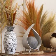 Natuurlijke Kokos Blad Lamp - Wit wash Overslag