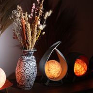 Natuurlijke Kokos Blad Lamp - Grijs wash Overslag