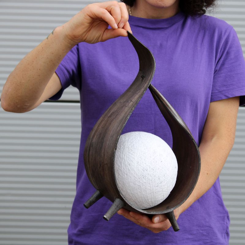 Natuurlijke Kokos Blad Lamp - Chocolade