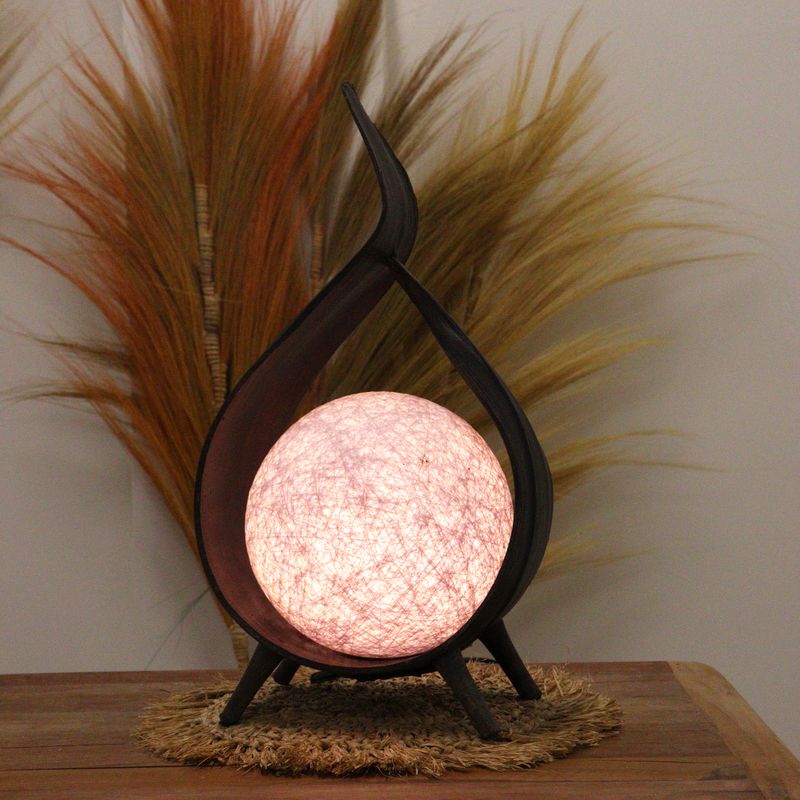 Natuurlijke Kokos Blad Lamp - Chocolade