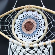 Bescherming Droomvanger - Medium - Macrame Oog Wit / Grijs / Bruin