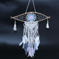 Bescherming Droomvanger - Small - Macrame Oog Gemengde Kleuren