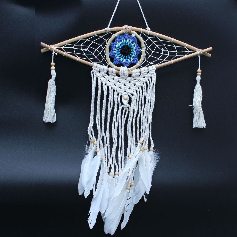 Bescherming Droomvanger - Small - Macrame Oog Gemengde Kleuren