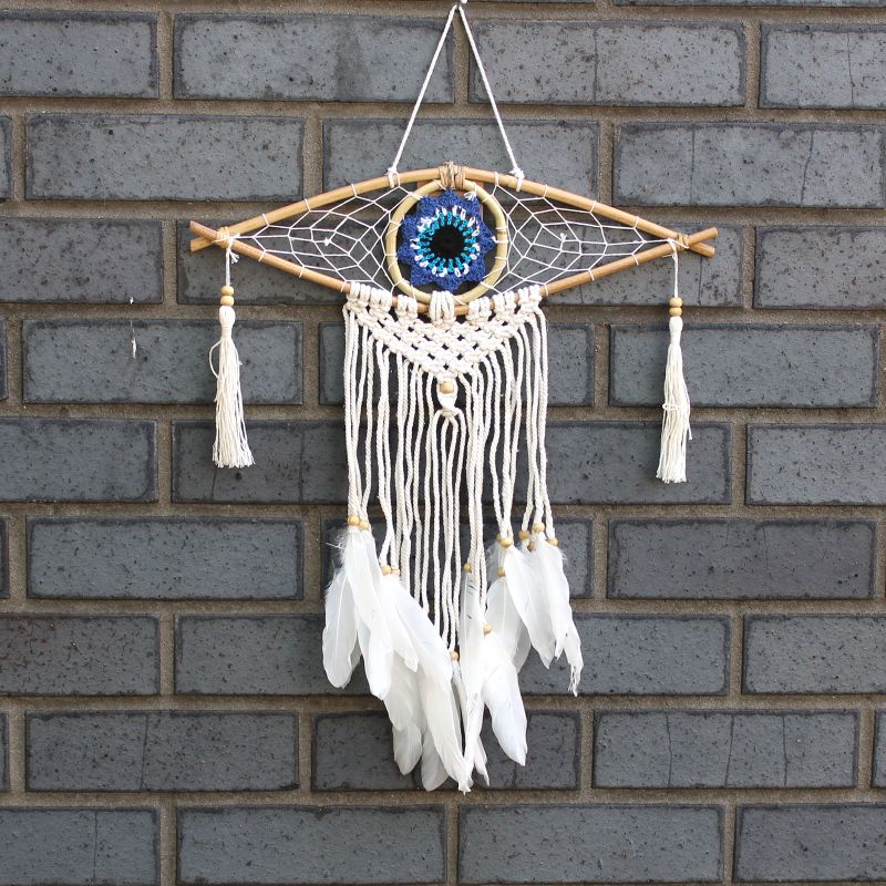 Bescherming Droomvanger - Small - Macrame Oog Gemengde Kleuren