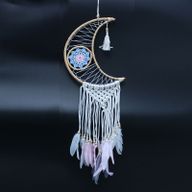 Bescherming Droomvanger - Macrame Maan Gemengde Kleuren