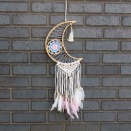 Bescherming Droomvanger - Macrame Maan Gemengde Kleuren