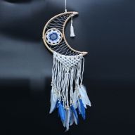 Bescherming Droomvanger - Macrame Maan Gemengde Kleuren