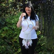 Bescherming Droomvanger - Macrame Maan Gemengde Kleuren
