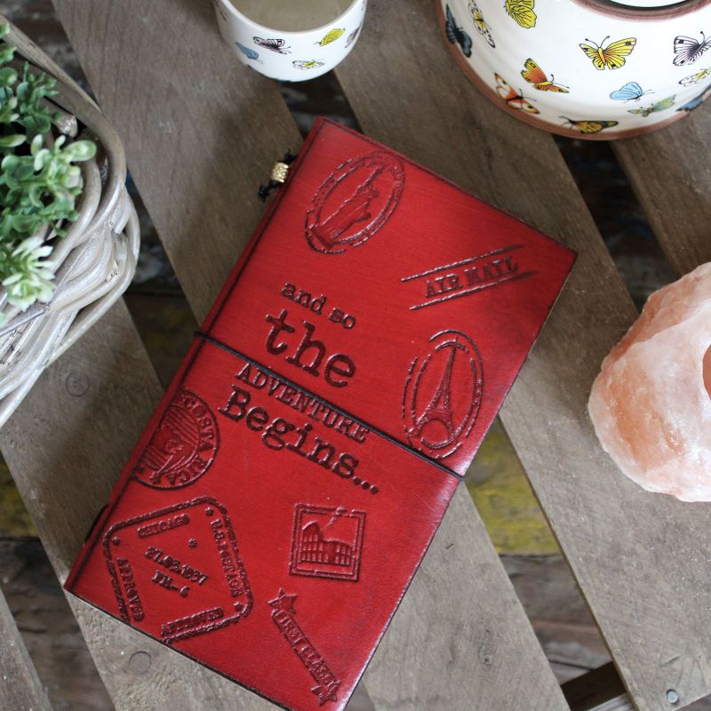 Handgemaakte Leren Dagboek - Our Family Adventure Book - Bruin  (80 pages)