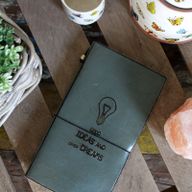 Handgemaakte Leren Dagboek - Flower of Life - Groen (80 pages)