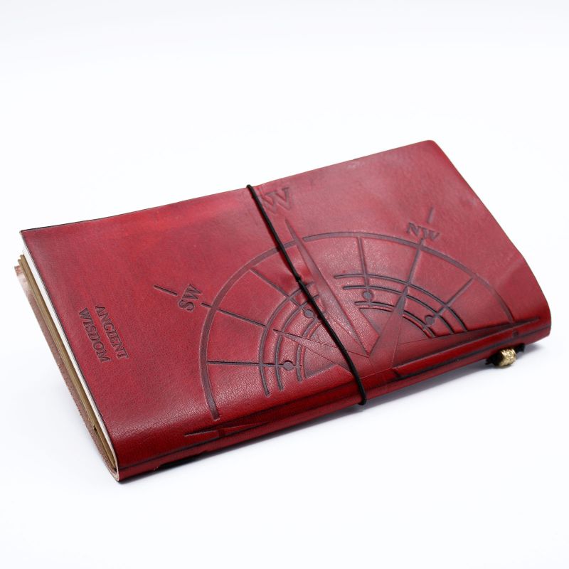 Handgemaakte Leren Dagboek- Little Book of Big Plans - Rood (80 pages)