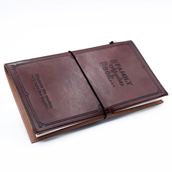 Handgemaakte Leren Dagboek - Our Family Adventure Book - Bruin (80 pages)