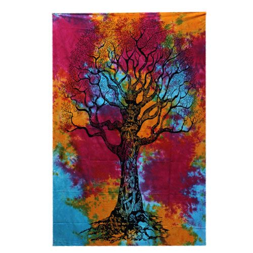 Bedsprei/Wandkleed Katoen - Enkel - Winter Boom - 140 x 210 cm