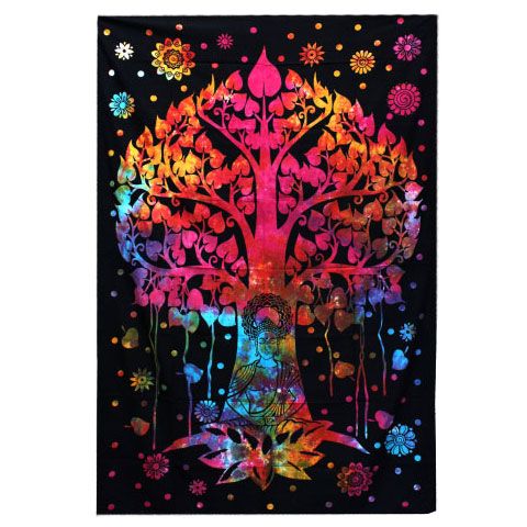 Bedsprei/Wandkleed Katoen - Dubbel - Bodhi Boom - 235 x 210 cm
