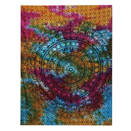Bedsprei/Wandkleed Katoen - Enkel - Mandala Olifant - 140 x 210 cm