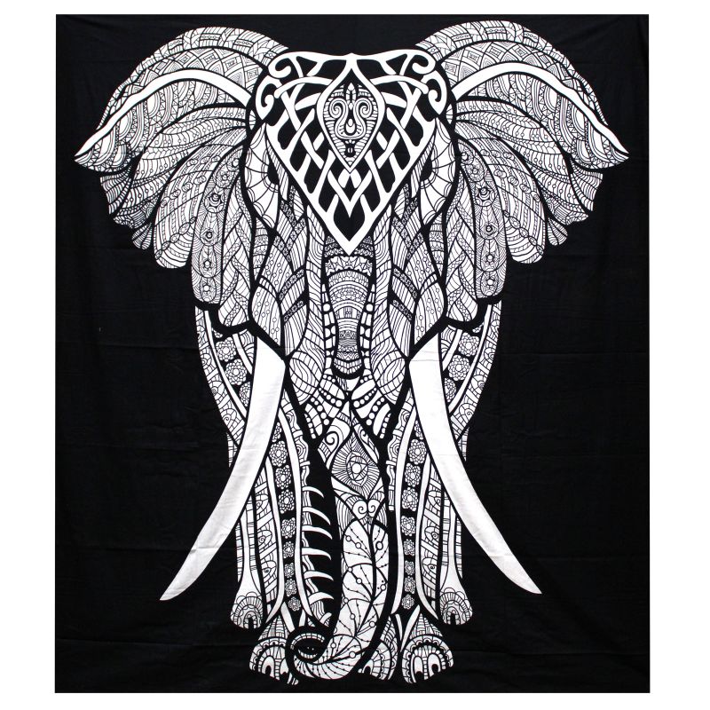 Sprei/Wanddecoratie - Katoen - Olifant - 230 x 200cm