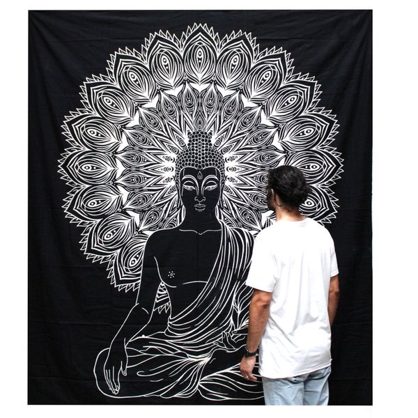 Sprei/Wanddecoratie - Katoen - Boeddha - 230 x 200cm