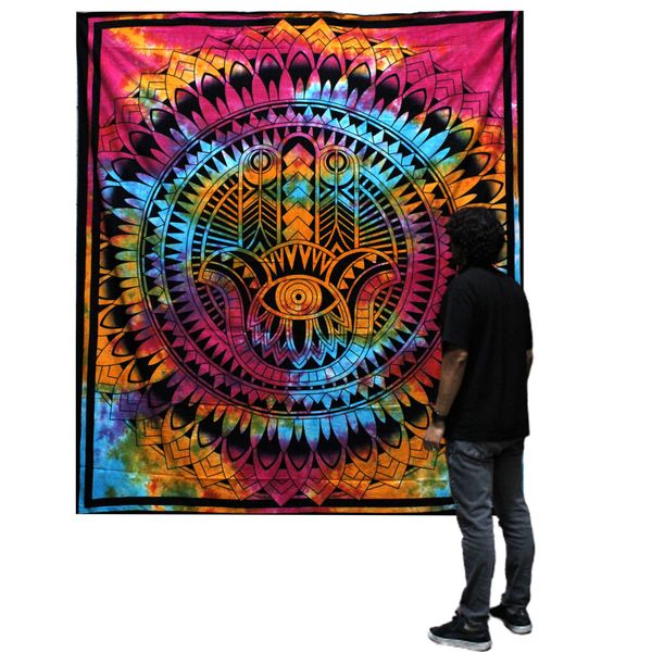 Bedsprei/Wandkleed Katoen - Dubbel - Hamsa - 235 x 210 cm