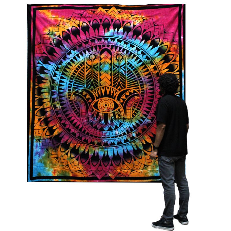 Bedsprei/Wandkleed Katoen - Dubbel - Hamsa - 235 x 210 cm