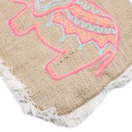 Jute Franje Tas - Olifant Borduursel