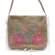 Jute Franje Tas - Fiets Borduursel