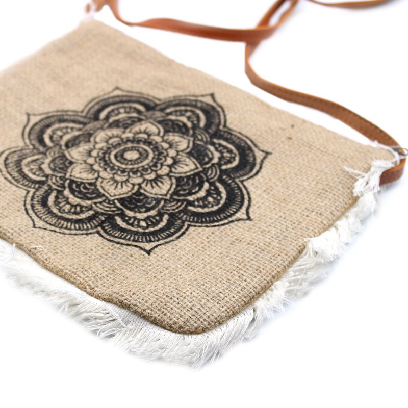 Jute Franje Tas - Mandela Print