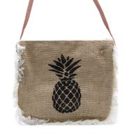 Jute Franje Tas - Ananas Print
