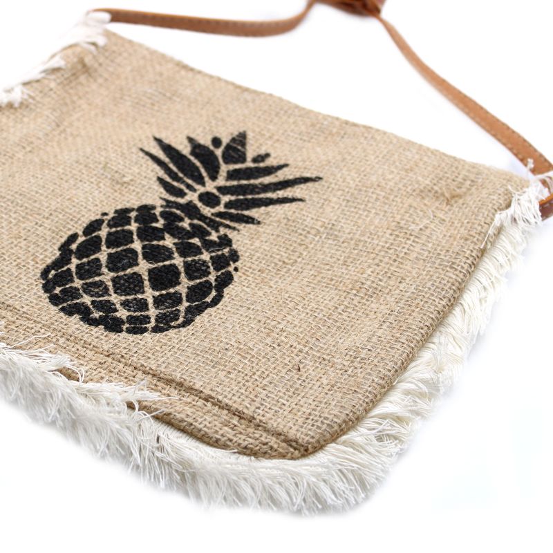 Jute Franje Tas - Ananas Print