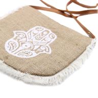 Jute Franje Tas - Hamsa Print