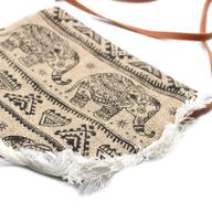 Jute Franje Tas - Olifant Print
