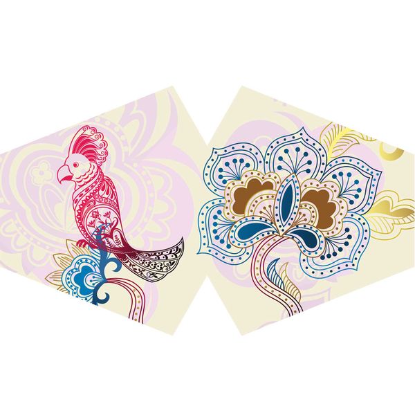 Herbruikbare Modieuse Gezichtsmaskers - Mandala Papegaai (Volwassen)