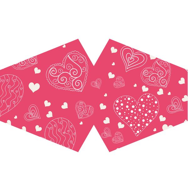 Herbruikbare Modieuse Gezichtsmaskers - Roze Hartjes (Volwassen)