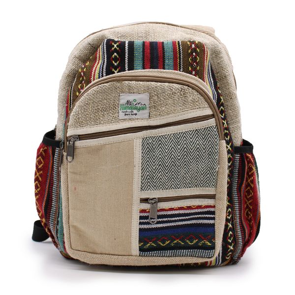Rugzak -Hemp - Small - Zig Zag Rits Stijl- Gemengde Kleuren