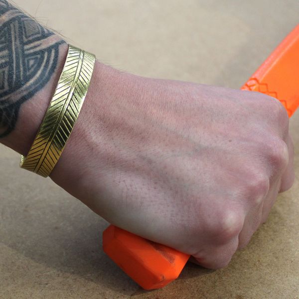 Tibetaanse Armband - Messing - Breed - Tribaal Blad