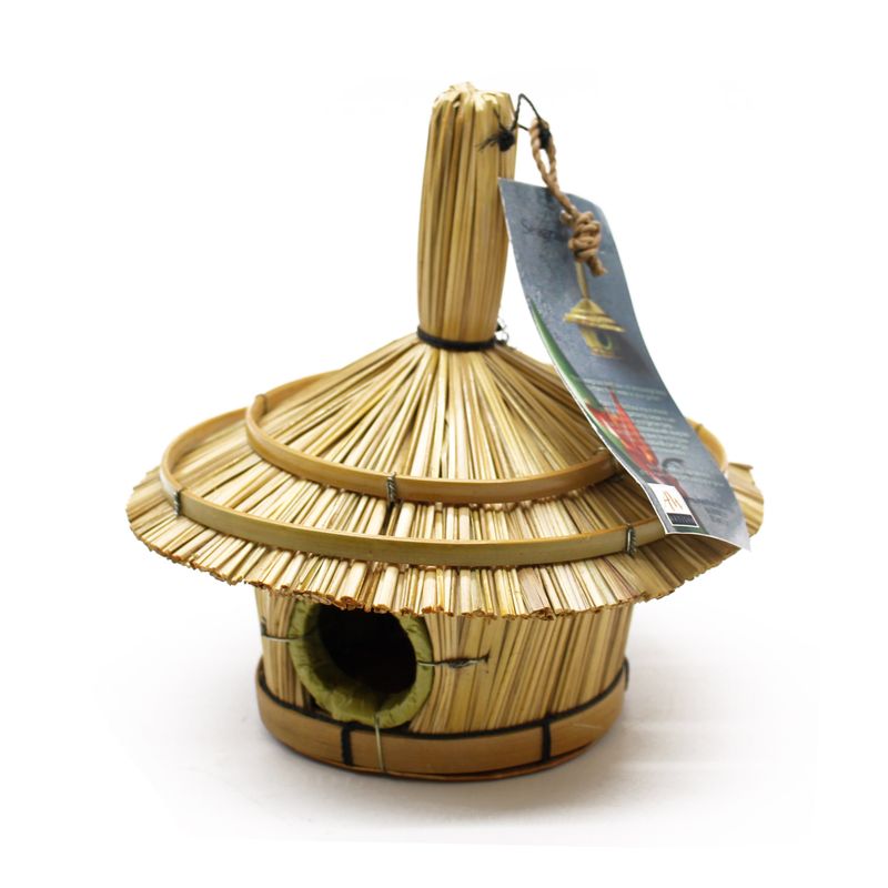 Klein Rond Zeegras Vogelhuisje 17x17cm